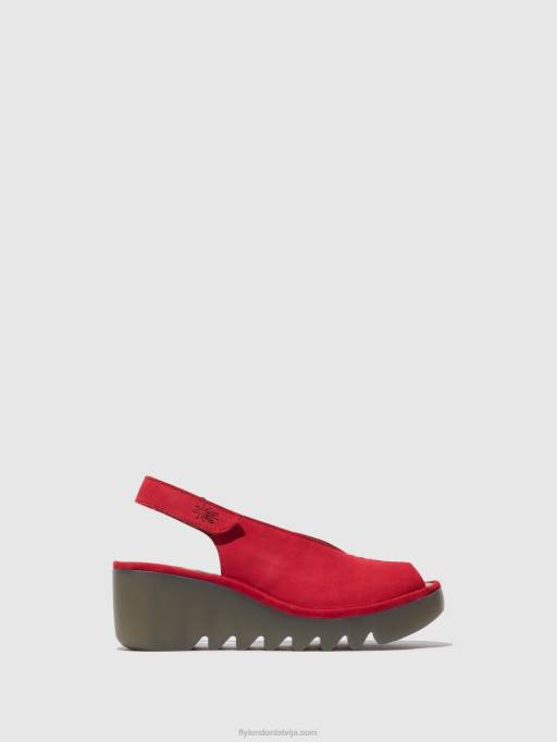 lv Fly London sievietes sling-back sandales baye386 lūpu krāsa sarkana 80JP580