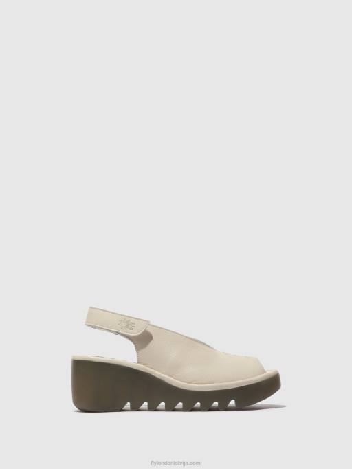 lv Fly London sievietes sling-back sandales baye386 pelēkbalts 80JP572