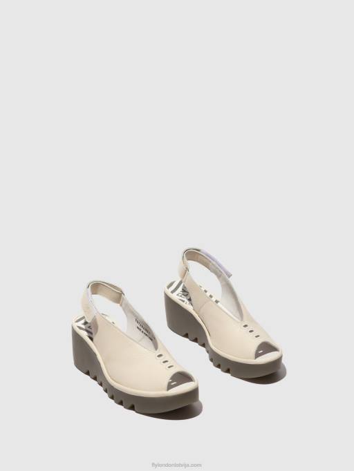 lv Fly London sievietes sling-back sandales baye386 pelēkbalts 80JP572
