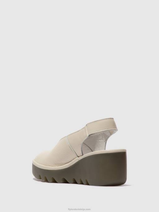 lv Fly London sievietes sling-back sandales baye386 pelēkbalts 80JP572
