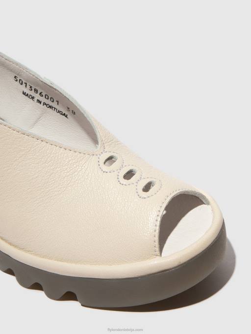 lv Fly London sievietes sling-back sandales baye386 pelēkbalts 80JP572