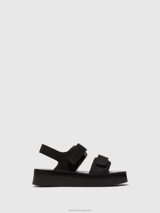 lv Fly London sievietes sling-back sandales cori377 melns 80JP579