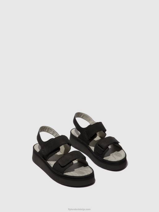 lv Fly London sievietes sling-back sandales cori377 melns 80JP579