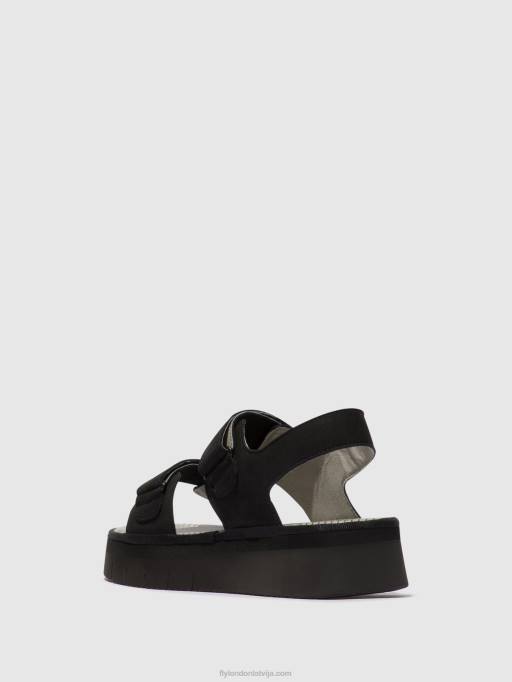 lv Fly London sievietes sling-back sandales cori377 melns 80JP579