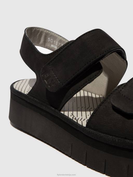 lv Fly London sievietes sling-back sandales cori377 melns 80JP579