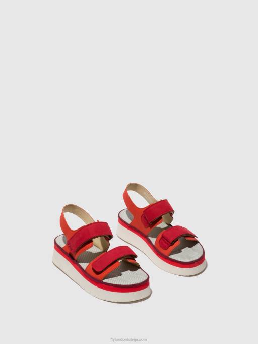 lv Fly London sievietes sling-back sandales cori377 velns sarkans/lūpu krāsa sarkana 80JP577