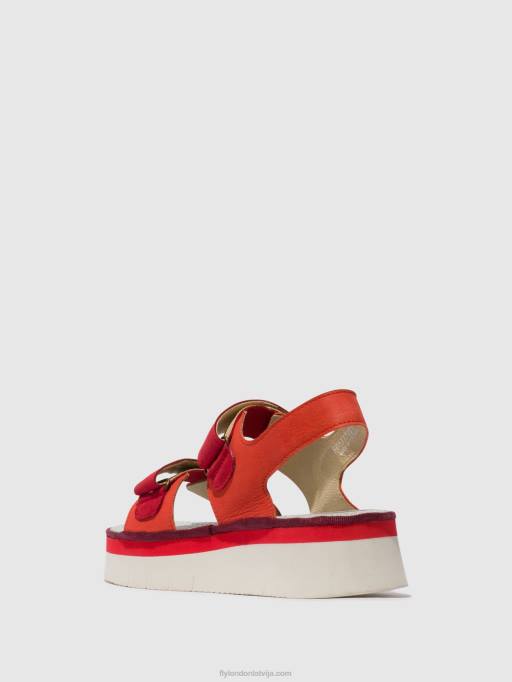 lv Fly London sievietes sling-back sandales cori377 velns sarkans/lūpu krāsa sarkana 80JP577