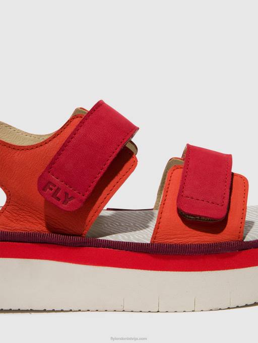 lv Fly London sievietes sling-back sandales cori377 velns sarkans/lūpu krāsa sarkana 80JP577