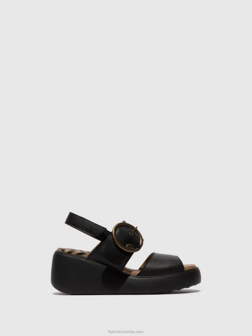 lv Fly London sievietes sling-back sandales digo939 melns 80JP464