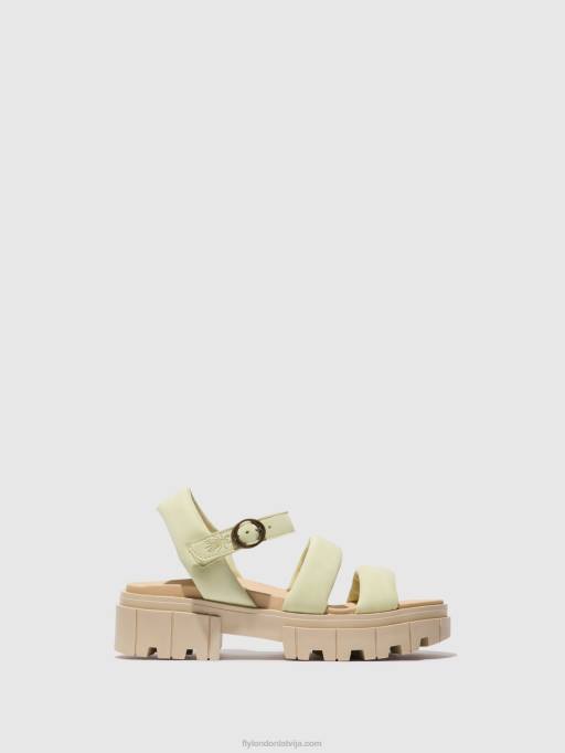 lv Fly London sievietes sling-back sandales jela864 gaiši dzeltens 80JP549