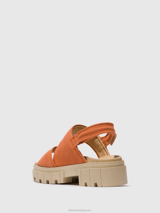 lv Fly London sievietes sling-back sandales jira865 persiku 80JP543