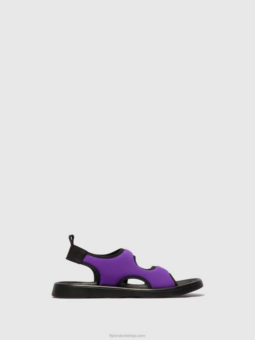 lv Fly London sievietes sling-back sandales treq930 alts/melns 80JP452