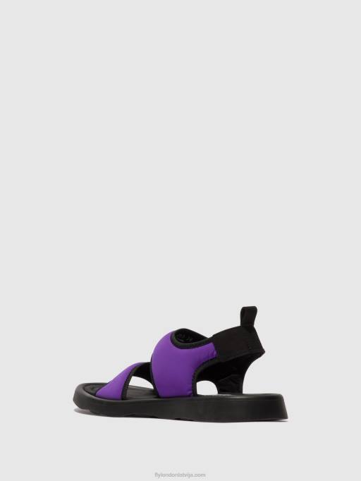 lv Fly London sievietes sling-back sandales treq930 alts/melns 80JP452