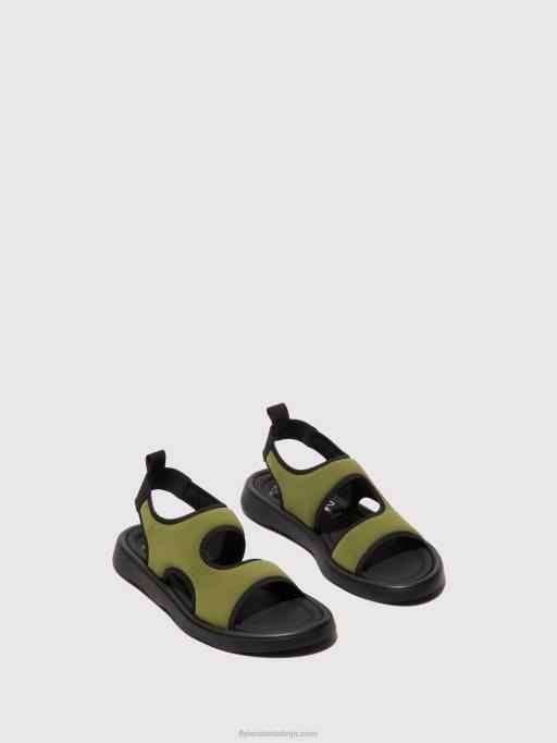 lv Fly London sievietes sling-back sandales treq930 olīvu/melnu 80JP451