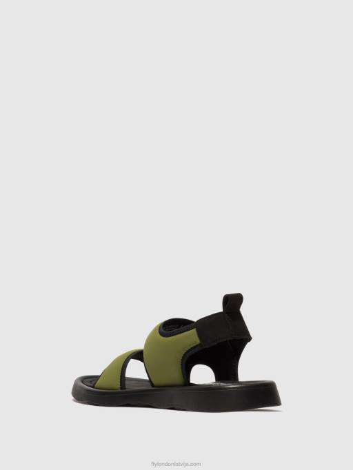 lv Fly London sievietes sling-back sandales treq930 olīvu/melnu 80JP451