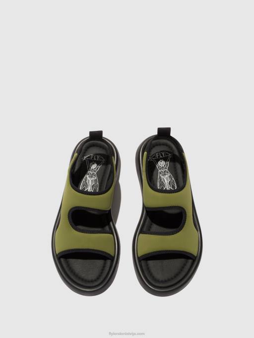 lv Fly London sievietes sling-back sandales treq930 olīvu/melnu 80JP451