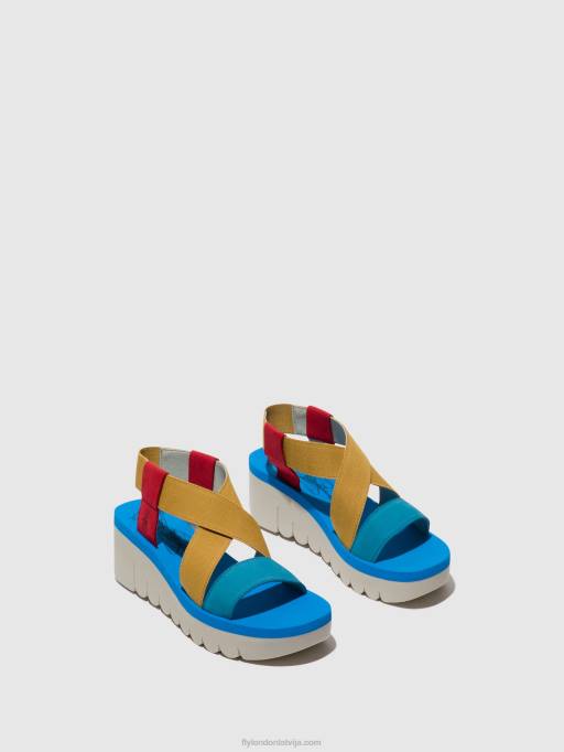 lv Fly London sievietes sling-back sandales yabi922 lūpu krāsa sarkana/dzeltena/azurre 80JP448