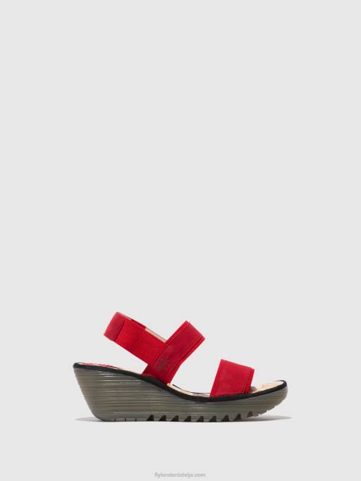 lv Fly London sievietes sling-back sandales yaco416 lūpu krāsa sarkana 80JP436