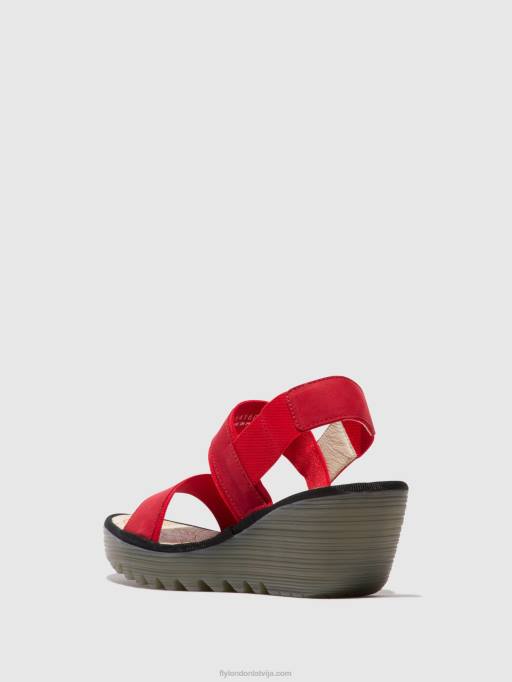 lv Fly London sievietes sling-back sandales yaco416 lūpu krāsa sarkana 80JP436