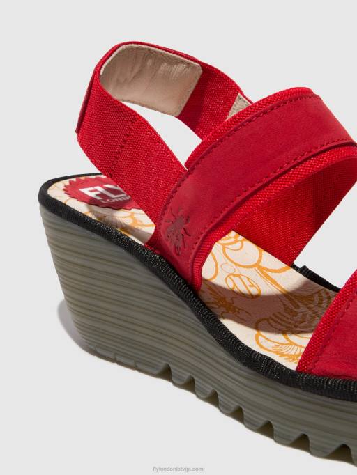 lv Fly London sievietes sling-back sandales yaco416 lūpu krāsa sarkana 80JP436