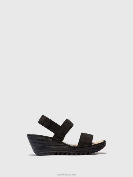 lv Fly London sievietes sling-back sandales yaco416 melns 80JP437