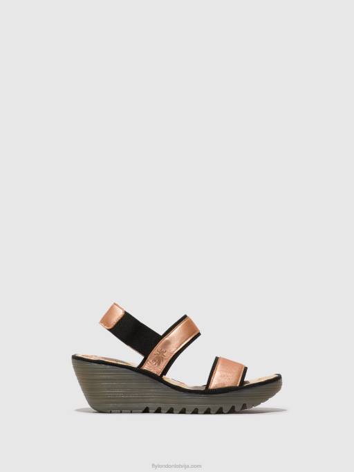 lv Fly London sievietes sling-back sandales yaco416 sārtums zelts 80JP439