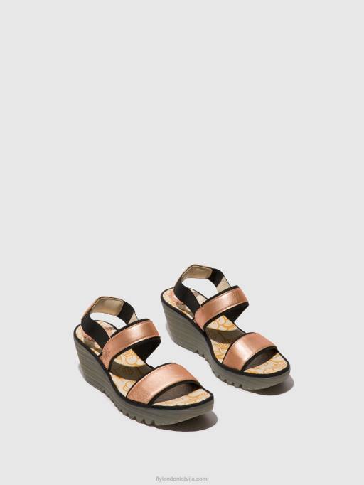 lv Fly London sievietes sling-back sandales yaco416 sārtums zelts 80JP439