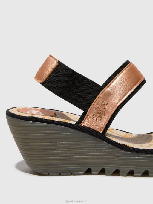 lv Fly London sievietes sling-back sandales yaco416 sārtums zelts 80JP439
