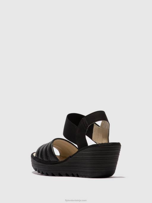 lv Fly London sievietes sling-back sandales yiko414 melns 80JP432