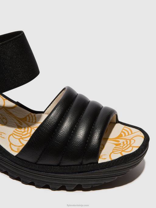 lv Fly London sievietes sling-back sandales yiko414 melns 80JP432