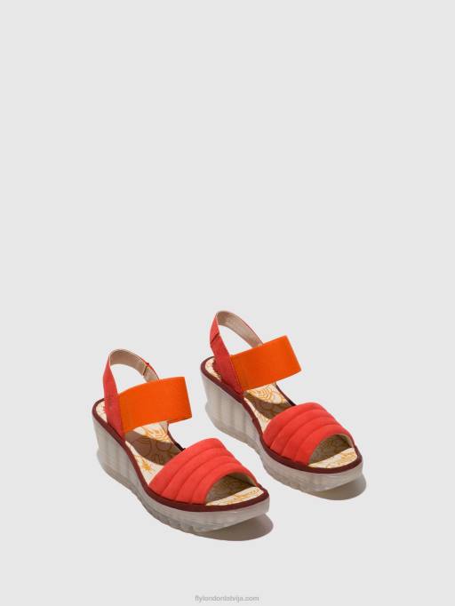 lv Fly London sievietes sling-back sandales yiko414 velns sarkans 80JP434
