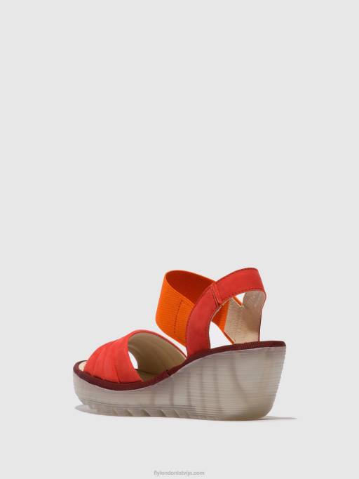 lv Fly London sievietes sling-back sandales yiko414 velns sarkans 80JP434