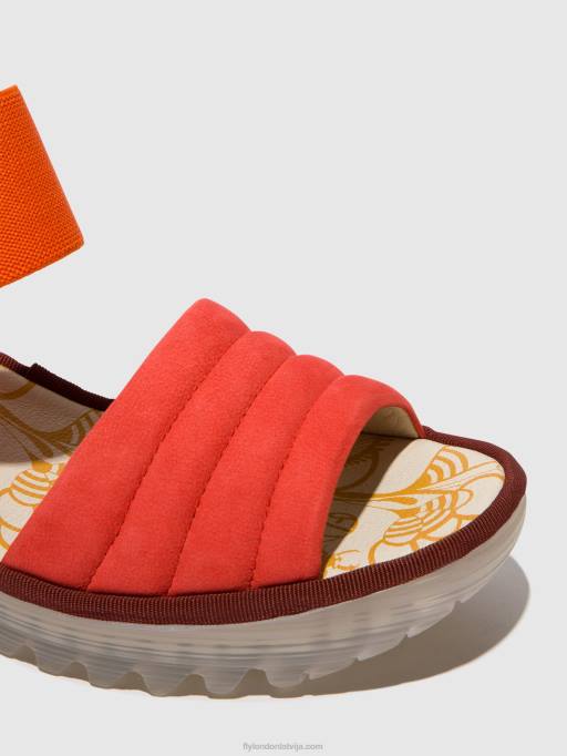 lv Fly London sievietes sling-back sandales yiko414 velns sarkans 80JP434