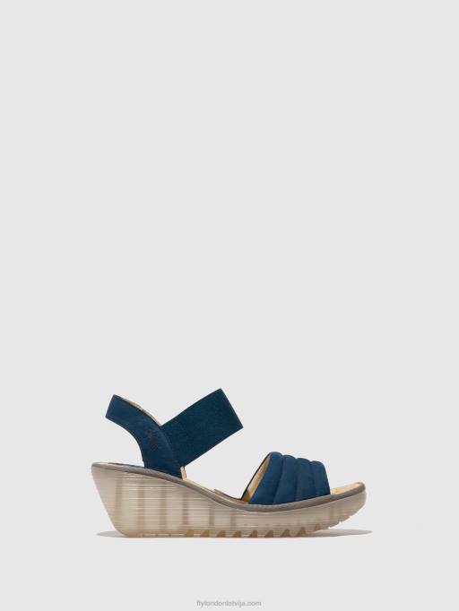 lv Fly London sievietes sling-back sandales yiko414 zils 80JP433