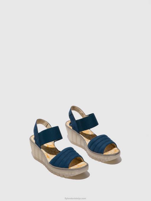 lv Fly London sievietes sling-back sandales yiko414 zils 80JP433