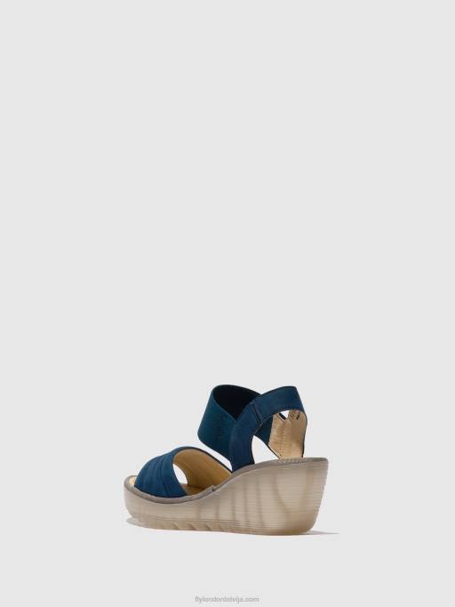 lv Fly London sievietes sling-back sandales yiko414 zils 80JP433