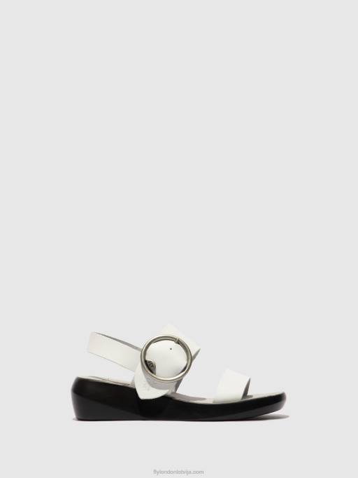 lv Fly London sievietes sprādzes sandales bani739 Brooklyn offwhite 80JP604