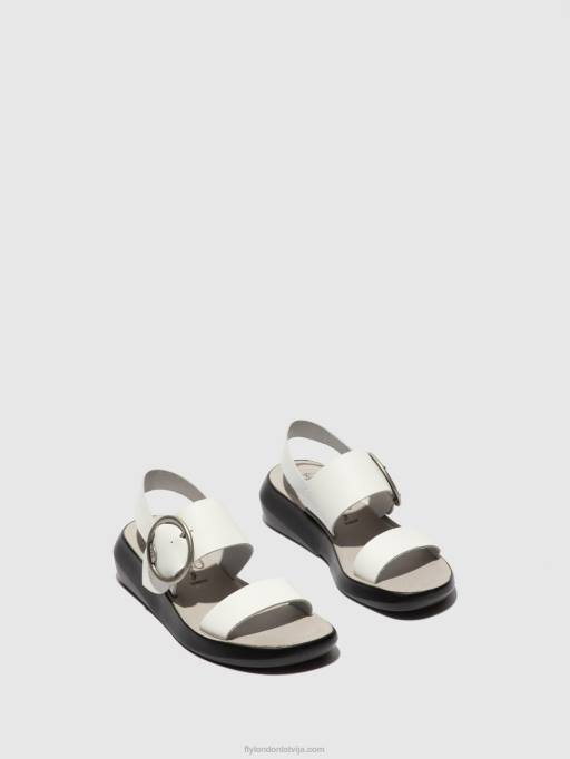 lv Fly London sievietes sprādzes sandales bani739 Brooklyn offwhite 80JP604