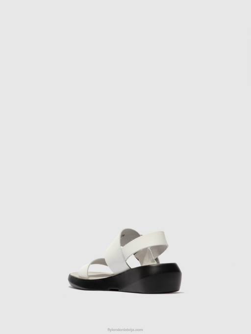 lv Fly London sievietes sprādzes sandales bani739 Brooklyn offwhite 80JP604