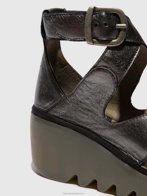 lv Fly London sievietes sprādzes sandales byre410 grafīts 80JP503