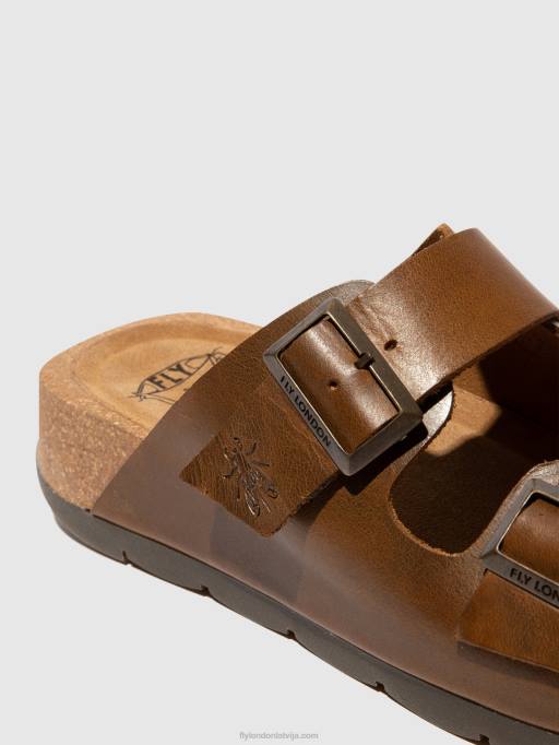 lv Fly London sievietes sprādzes sandales caja721 kamielis 80JP595