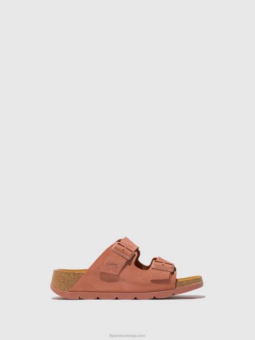 lv Fly London sievietes sprādzes sandales caja721 roze 80JP525