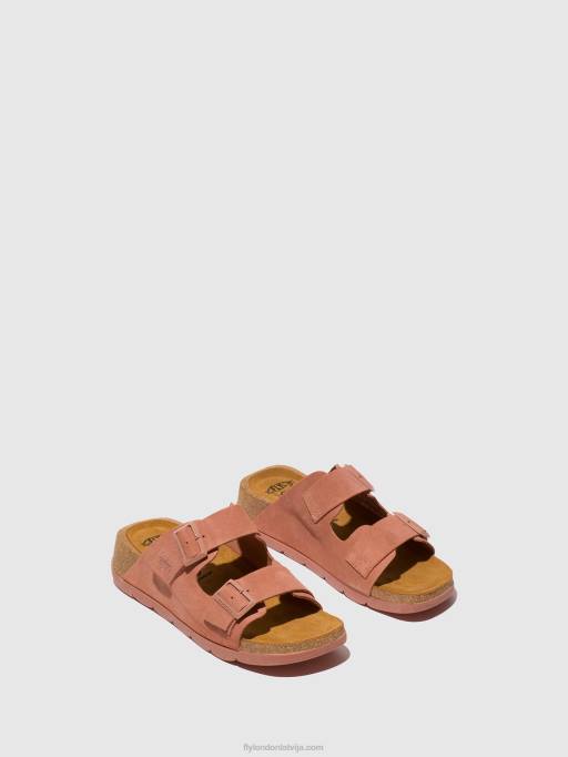 lv Fly London sievietes sprādzes sandales caja721 roze 80JP525