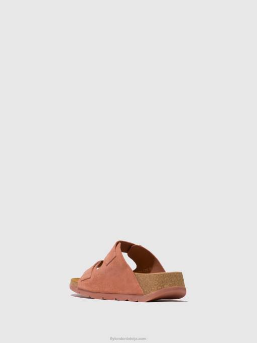 lv Fly London sievietes sprādzes sandales caja721 roze 80JP525