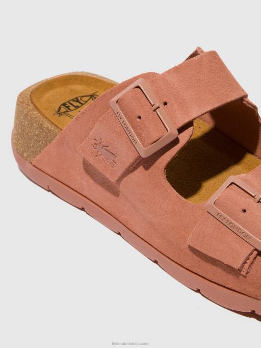 lv Fly London sievietes sprādzes sandales caja721 roze 80JP525