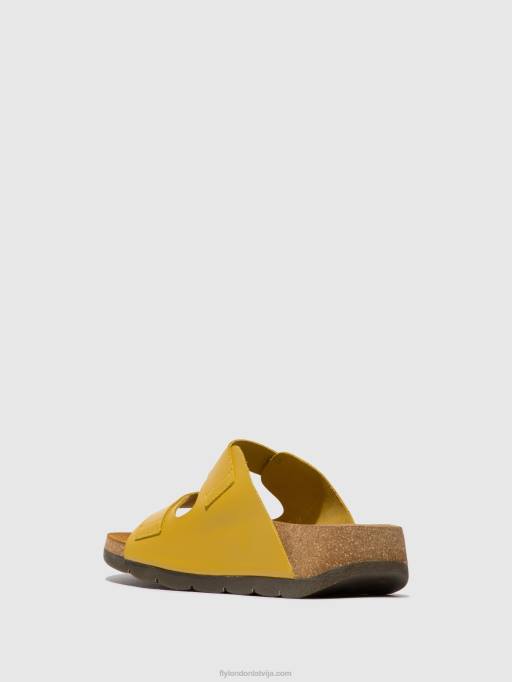 lv Fly London sievietes sprādzes sandales caja721 sinepes 80JP501