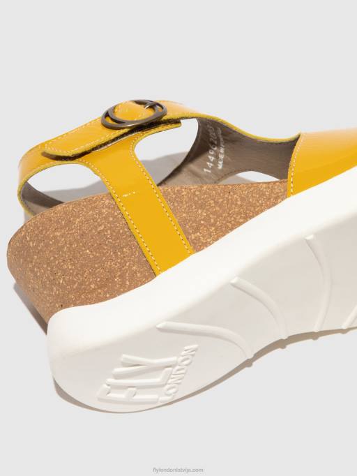 lv Fly London sievietes sprādzes sandales gova962 dzeltens 80JP496