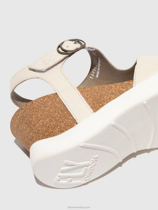 lv Fly London sievietes sprādzes sandales gova962 pelēkbalts 80JP494