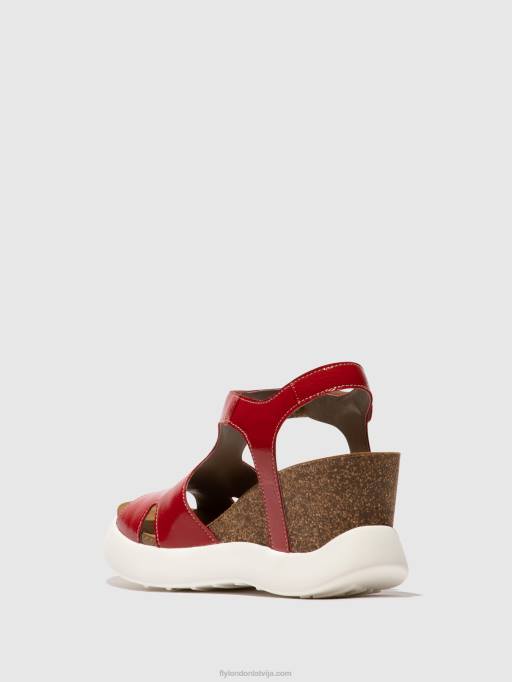 lv Fly London sievietes sprādzes sandales gova962 sarkans 80JP495