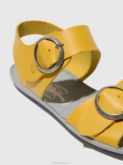 lv Fly London sievietes sprādzes sandales masa757 sinepes 80JP498